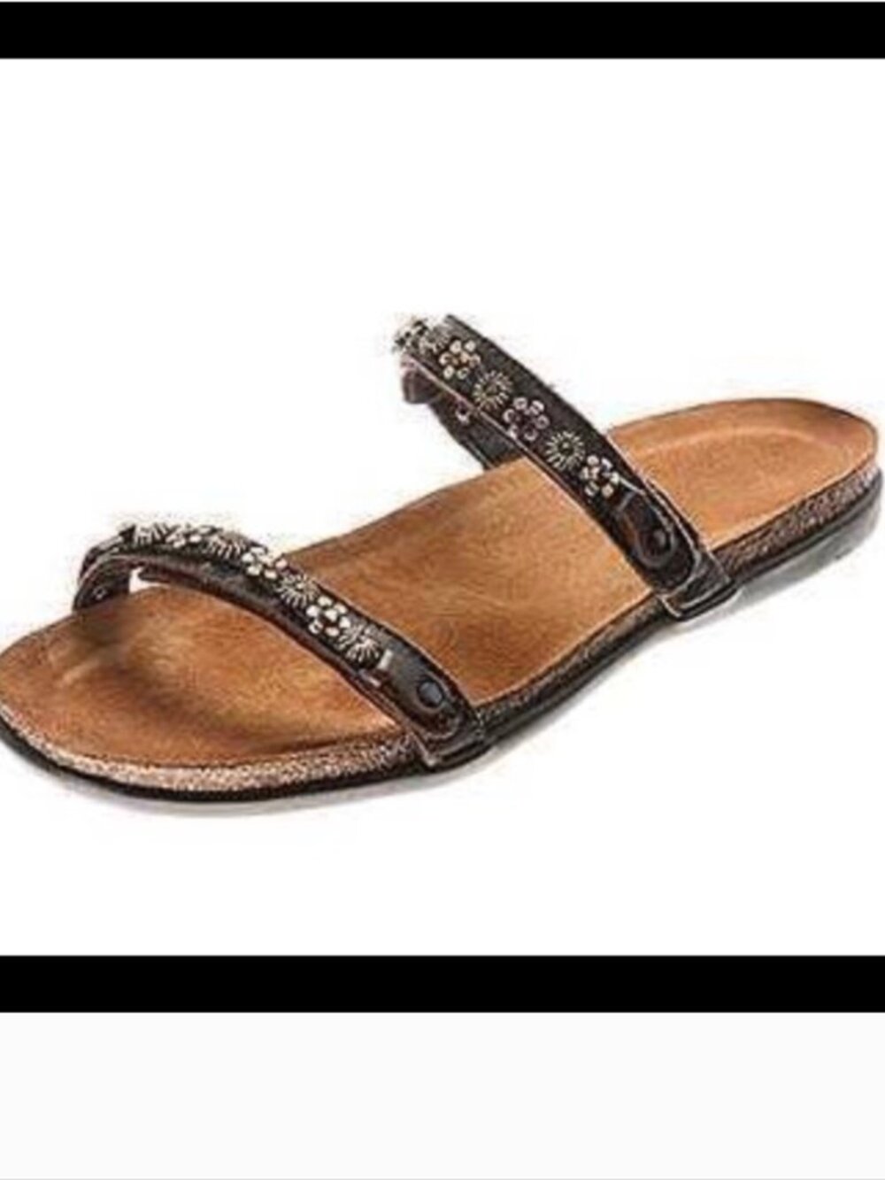 Naot Mona Leather Floral Jeweled Sandals- Black - Picture 4 of 14